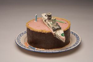 Image of Cake with Origami Ship