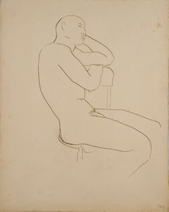 Image of Untitled (Seated Male Nude)