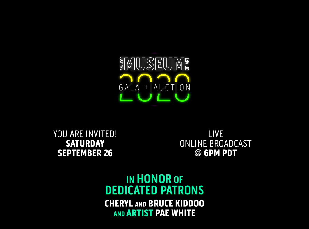 Colorful graphic inviting you to SJMA 2020 Gala and Auction
