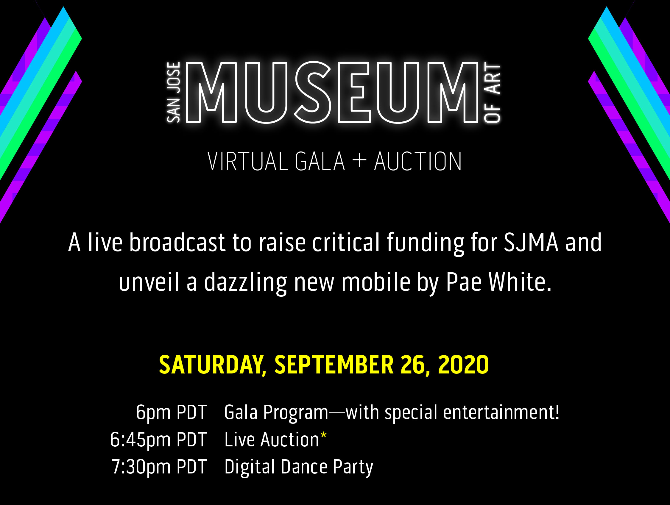 Live broadcast on Saturday, September 20, 6pm PDT–7:30pm PDT