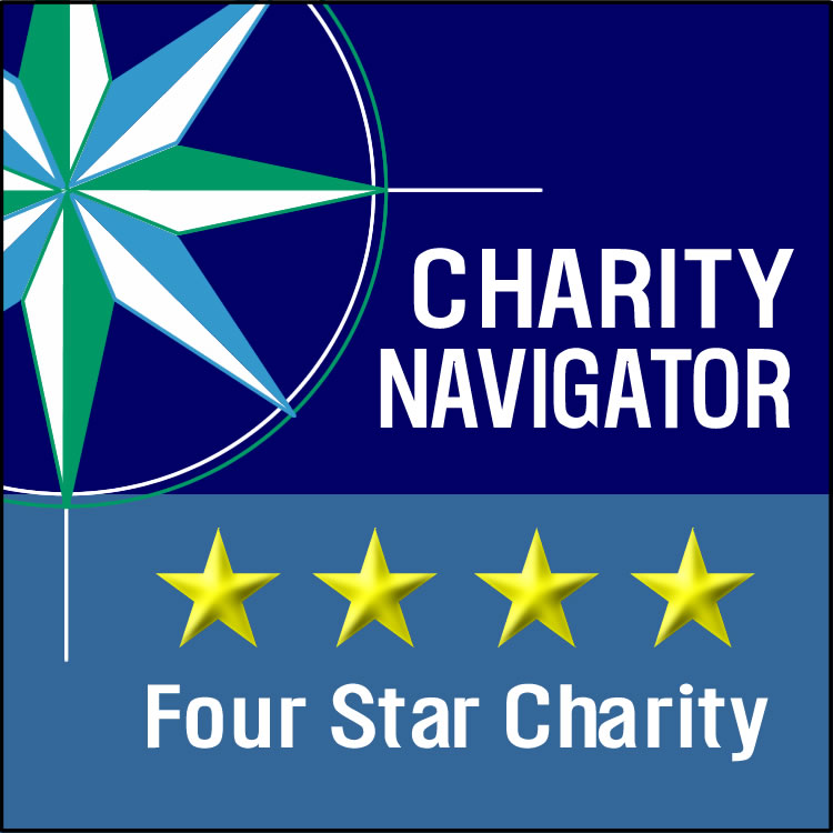 Charity Navigator Four Star Charity seal.