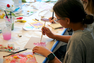 teen girl painting