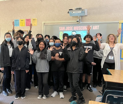 students cheering