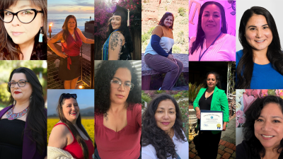a grid of twelve latina women's portraits
