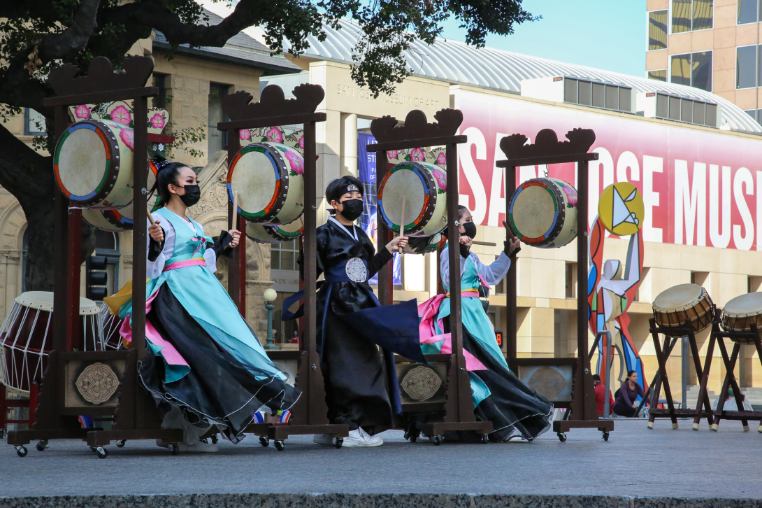 Traditional Korean drum performance.