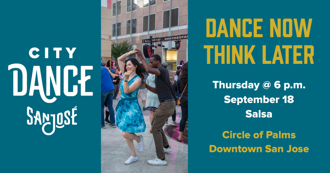 digital flyer for CityDance with a couple dancing