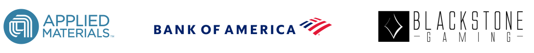 Applied Materials, Bank of America, Blackstone Gaming logos