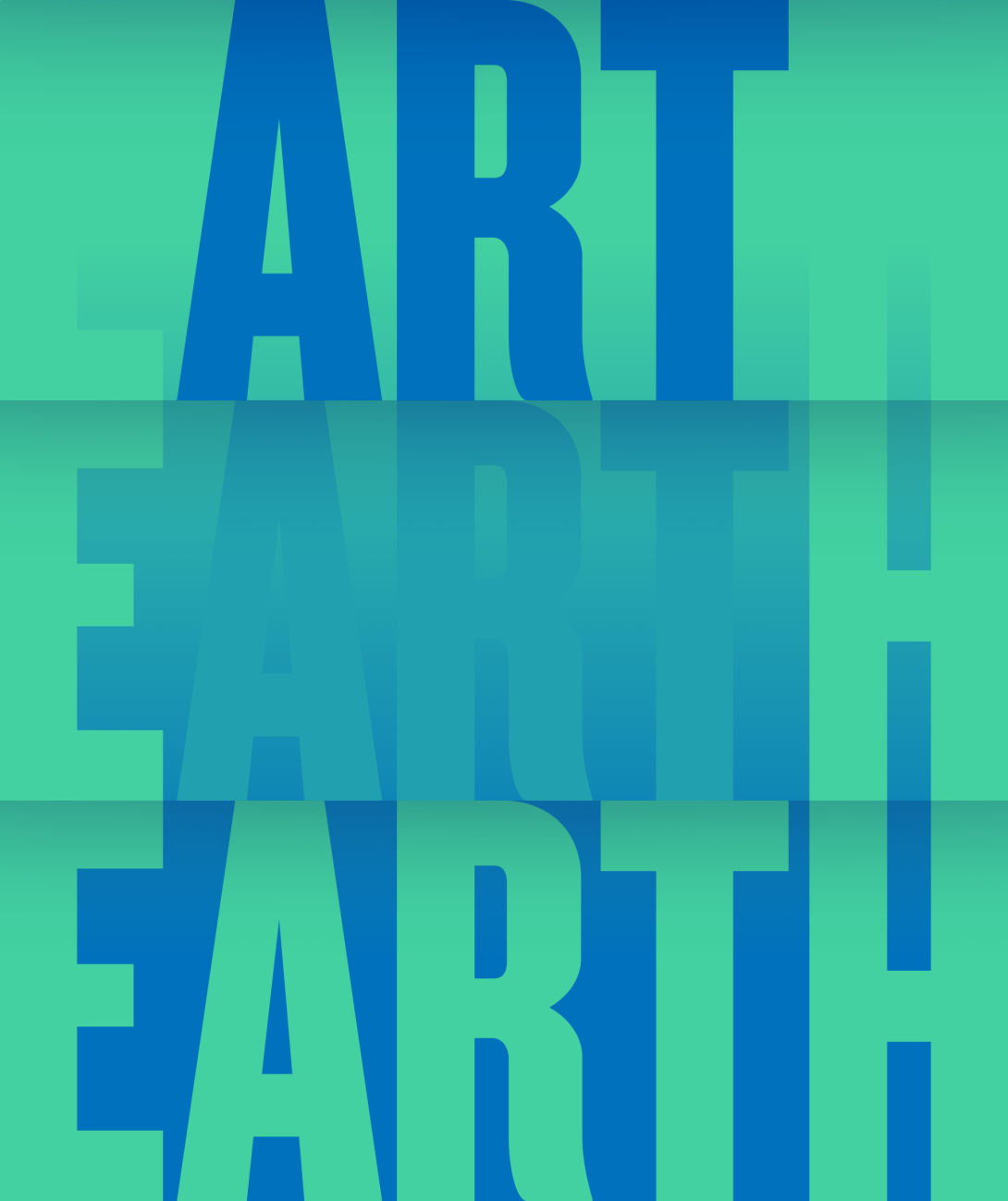 Banner with the word Art transitioning to the word Earth.